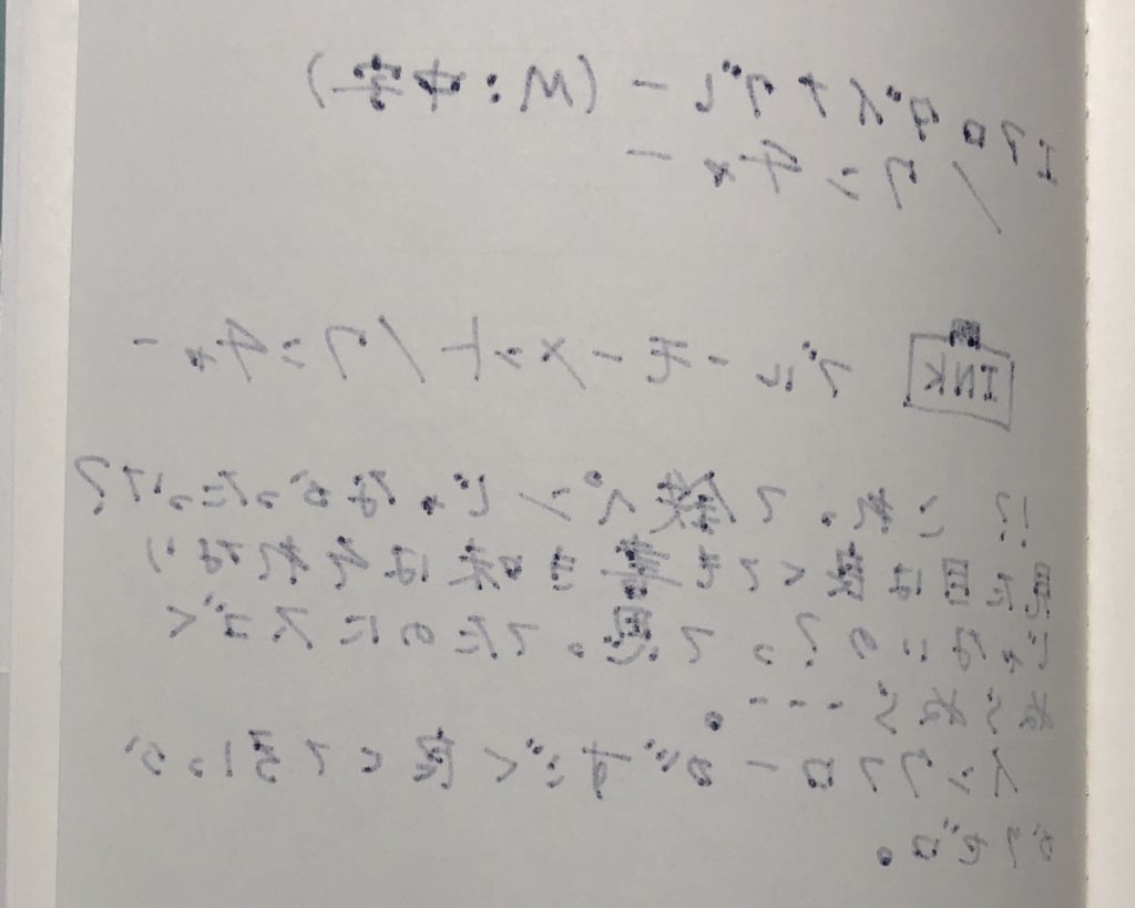 エアロダイナ ワンチャー CIROに書いた裏面